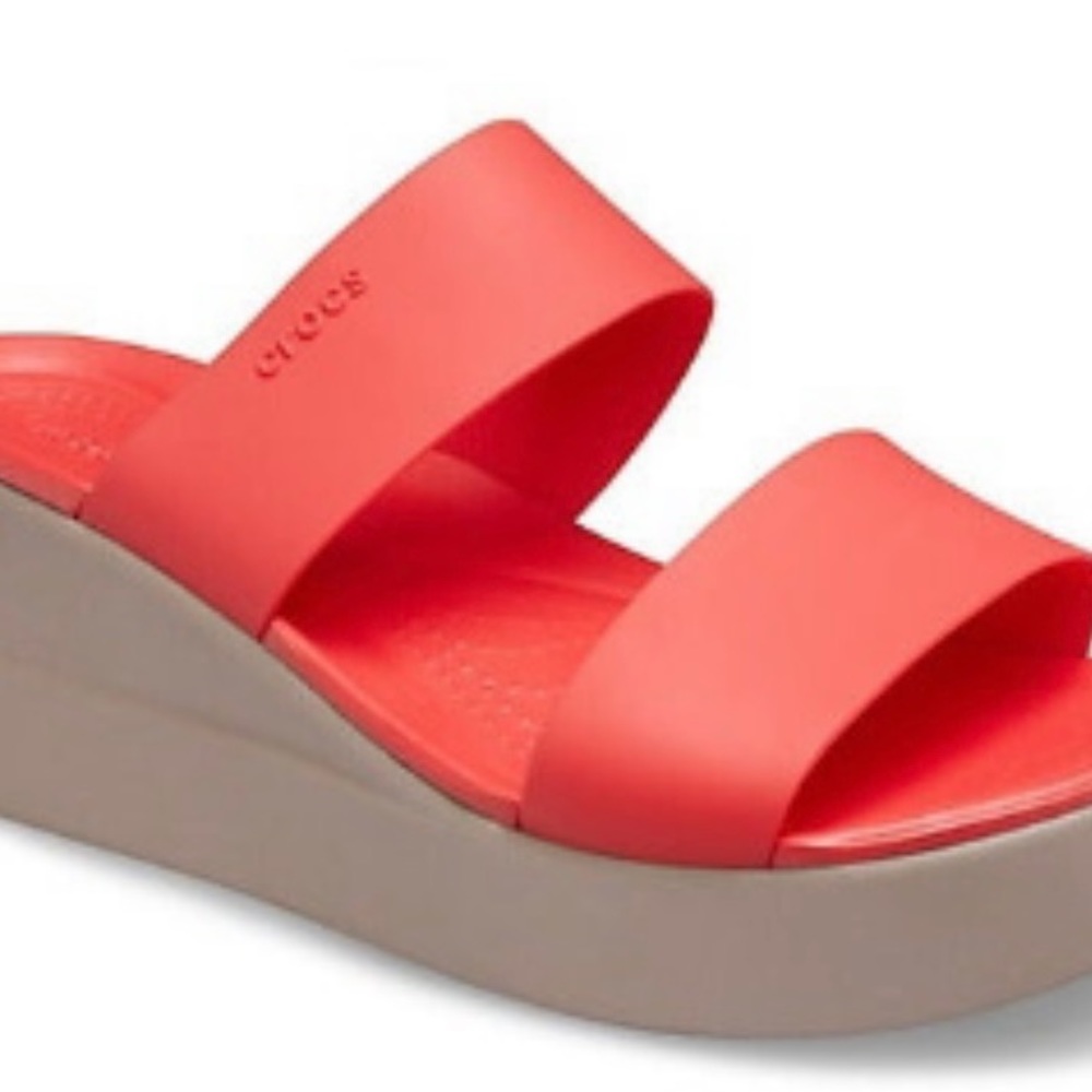 COPY - Crocs Brooklyn Mid Wedge Flame/Mushroom Sz 7